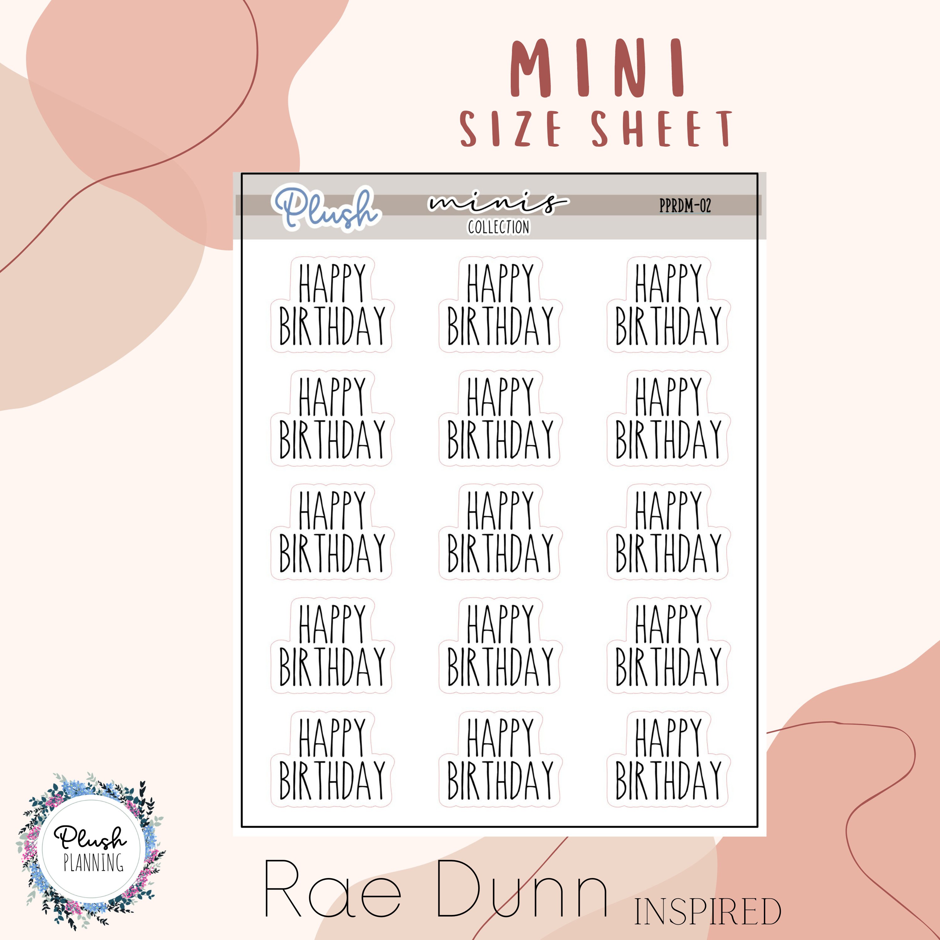Days of the Week Script Mini Planner Stickers, Rae Dunn Inspired