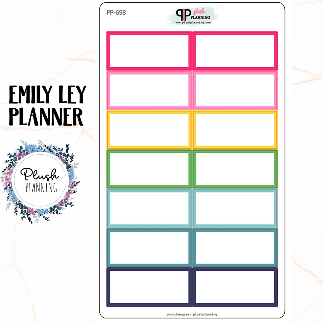 Emily Ley Daily Planner Sunday Cover Labels, Mix Colors, Simplified ...