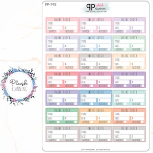 ONLINE SHOPPING ORDER Tracker Planner Stickers