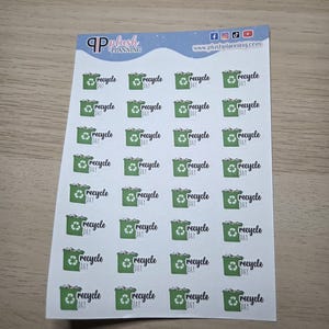 Recycle Day Planner Stickers, Functional Deco, Removable Stickers
