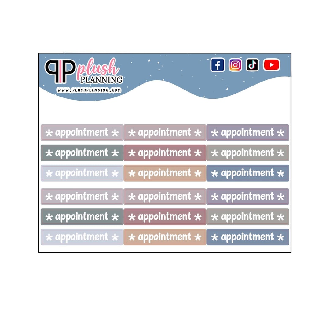 Appointment Label Header Tracker Planner Stickers, Functional Planner ...