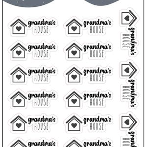 Grandma's House stickers evenementplanner, functionele decostickers, miniserie, scrapbookingstickers, logboekstickers