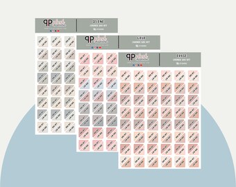 Corner Day Off Planner Stickers, Minimalist Functional Stickers