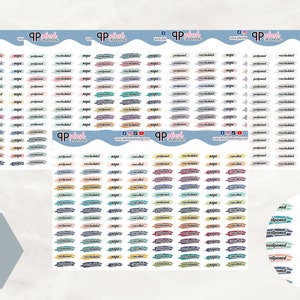 Postponed, Rescheduled, Nope, Cancelled Script with Brush Overlay Planner Stickers, Plush Planning