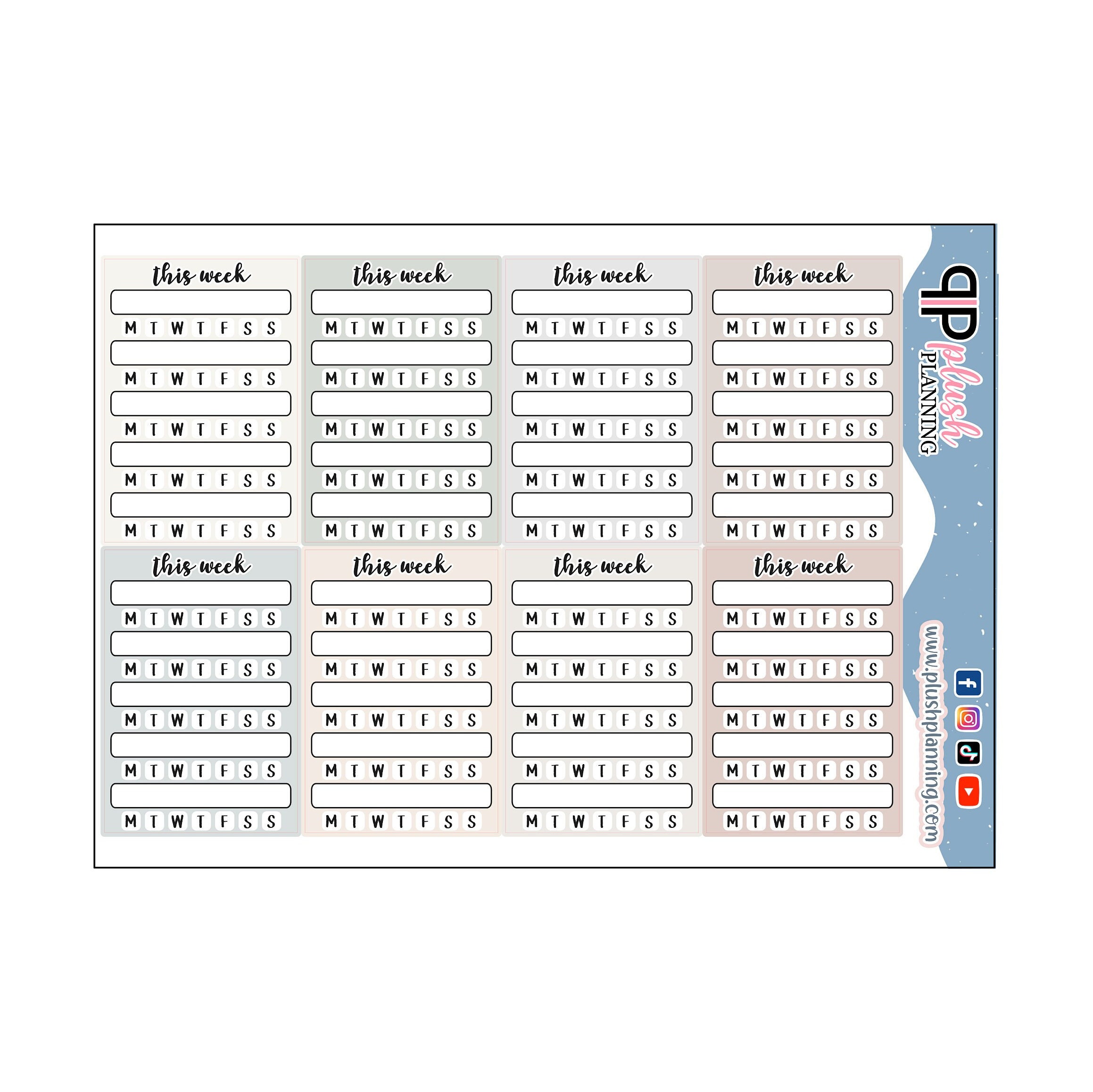 Habit Tracker Planner Stickers, Weekly Sidebar, Functional Stickers - Etsy