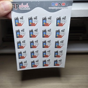 Oil Change Planner Stickers, Functional Scrapbooking Stickers