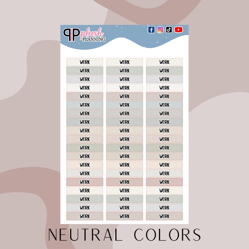 WORK Label Tracker Planner Stickers - Etsy