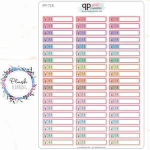 Work Label Planner Stickers