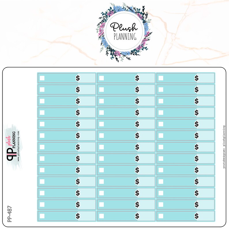 MINT EXPENSE TRACKER With Dollar Sign Planner Stickers Etsy