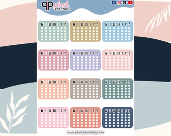 Wöchentliche Habit Tracker Aufkleber, Wiederablösbare Matte Planer Aufkleber