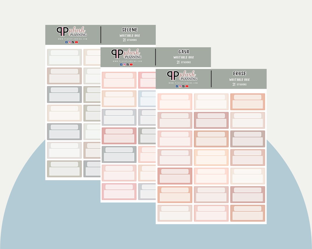 Writable Label Box Planner Stickers, Minimalist Collection, Functional ...