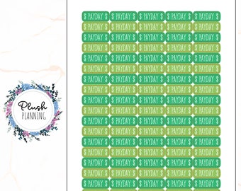 PAYDAY Month Label Planner Stickers