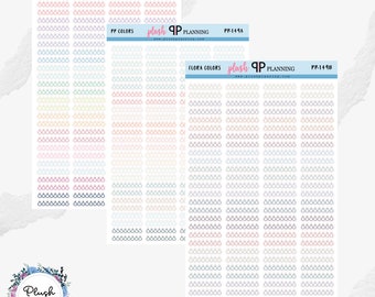 Hydrate Water Tracker Planner Stickers, Mix Colors, PP Colors, Flora Colors, Removable Stickers, Plush Planning