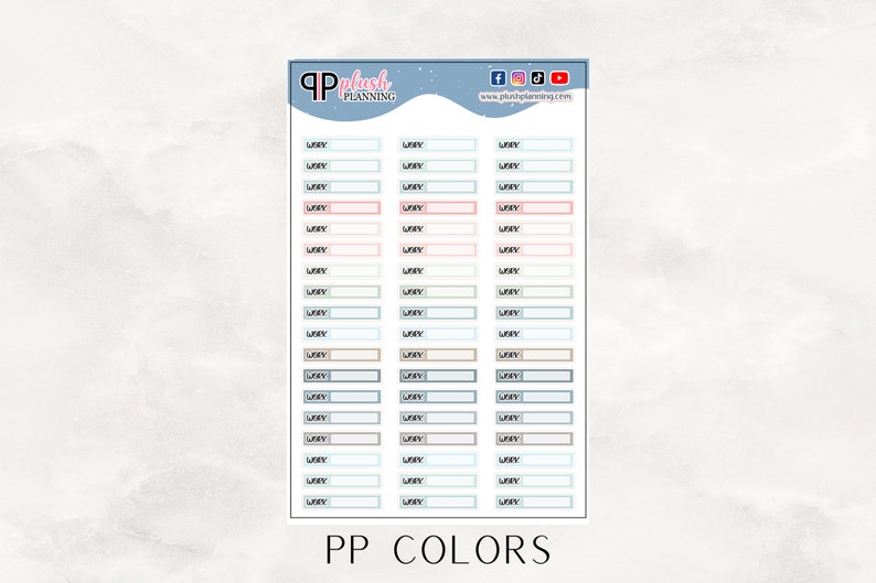 Writable Work Label Tracker Planner Stickers Mix Colors PP - Etsy