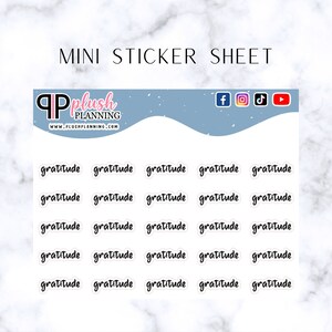 Gratitude-scriptplannerstickers, minicollectie, pluche planning