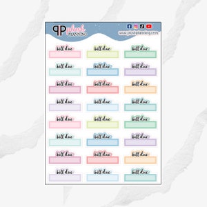 Beschreibbare Bill Due Script Box Planner Stickers, Funktionale Aufkleber, Bill Due Tracker, Bills Tracker, Budgetplanung