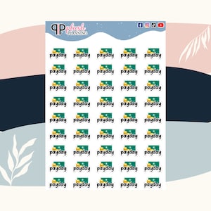 Payday Script Deco Scrapbooking Planner Stickers