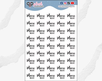 Movie Night Script Planner Stickers, Bold Font, Functional Stickers, Script Stickers, Plush Planning