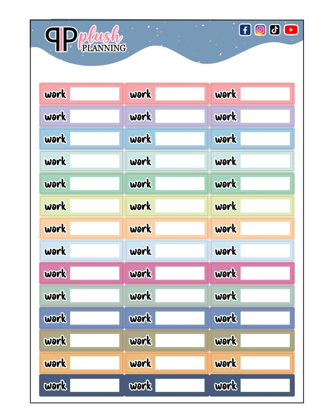 Working Label Work Label Tracker, Functional Planner Stickers, Pick A Color - Etsy