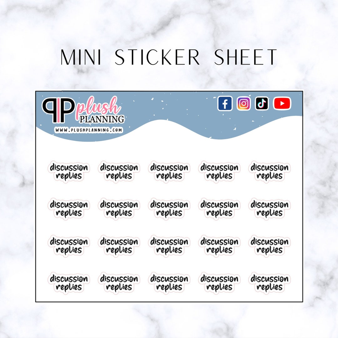 Diskussion Antworten Script Planner Stickers, Minis Kollektion, Plüschi ...