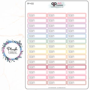 THERAPY Label Planner Stickers Tracker, Therapy Meeting, Therapy Session, Functional Stickers, Plush Planning