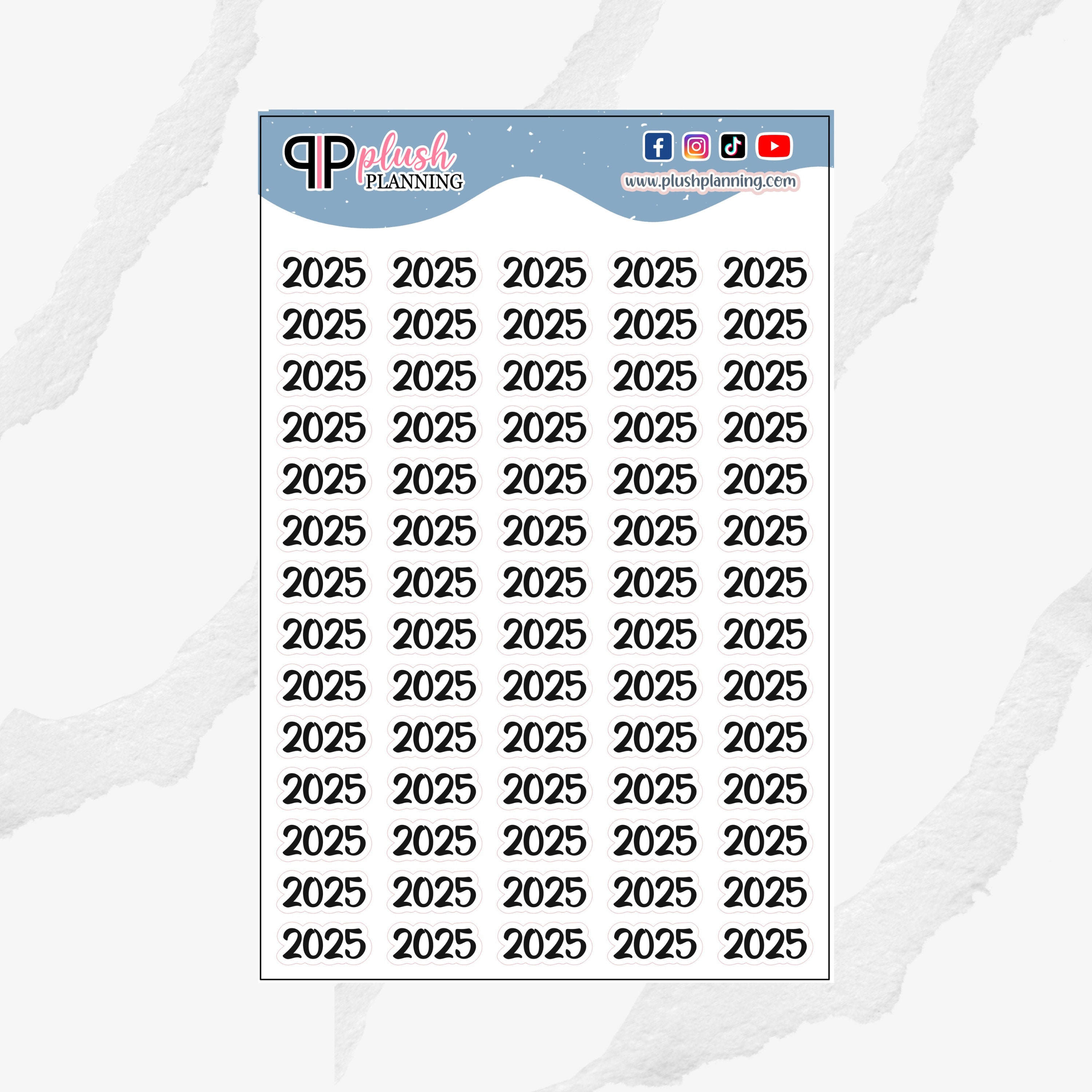 2025 Year Script Planner Stickers, Removable Matte - Etsy