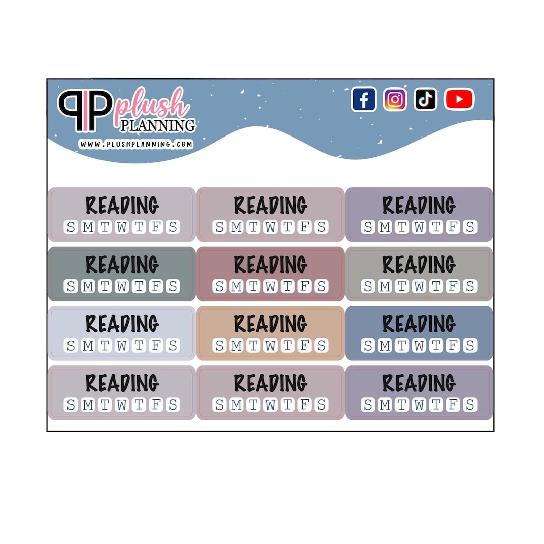 Reading Sticker Check Reading Tracker Planner Stickers, Reading Habit Reminder - Etsy