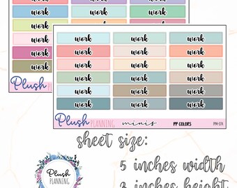 Work Planner Stickers, Mini Removable Matte Stickers