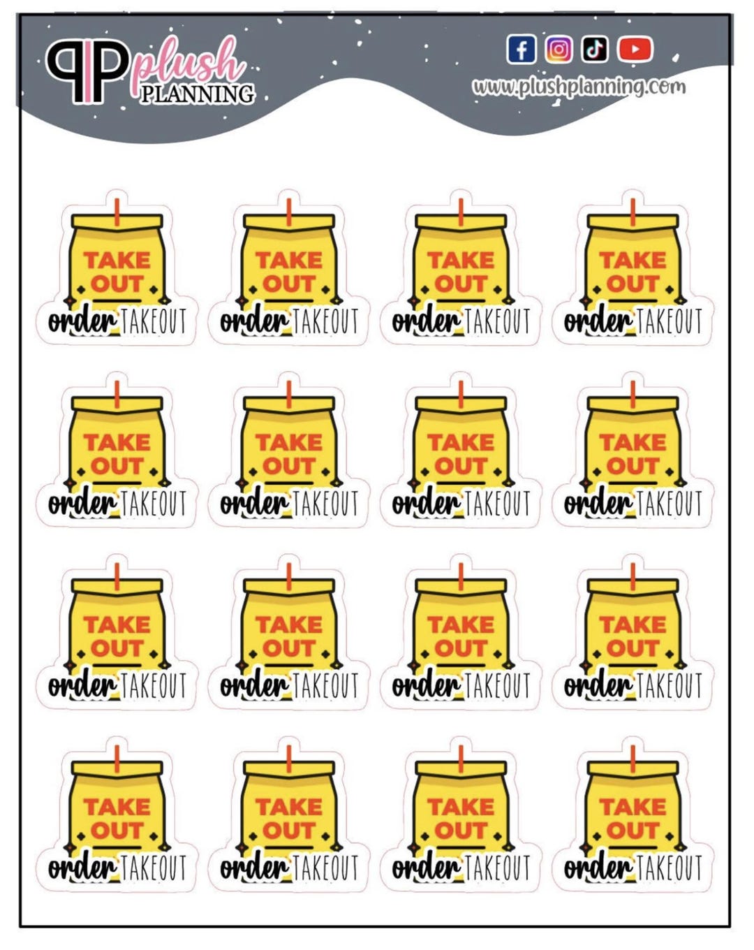 Order Take Out Stickers, Planner Scrapbooking, 16 Piece - Etsy