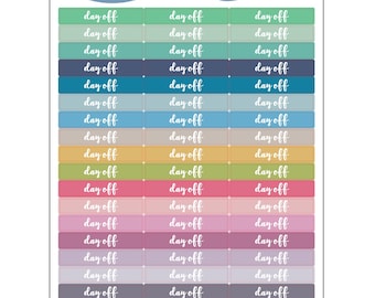 Day Off Cursive Planner Stickers, Header Tracker