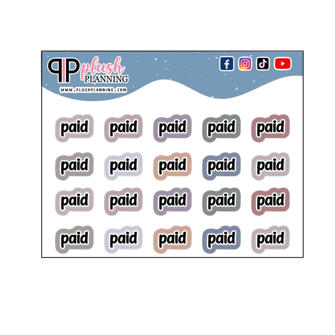 Paid Html Sticker Paid Script Planner Stickers, Functional Matte Removable Stickers - Etsy
