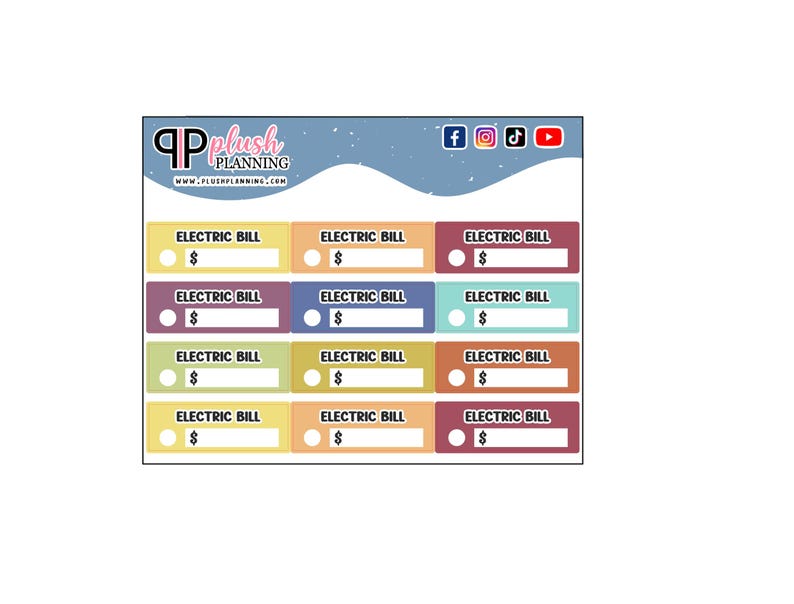 Electric Bill Checklist Planner Stickers, Monthly Tracker, Writable ...