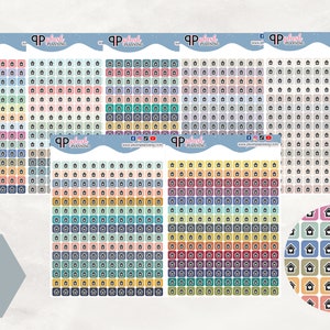 Huishypotheek, Huurrekening, Hypotheekrekening Tracker, Square Tracker Planner Stickers, Itty Bitty Collection, Pluche Planning