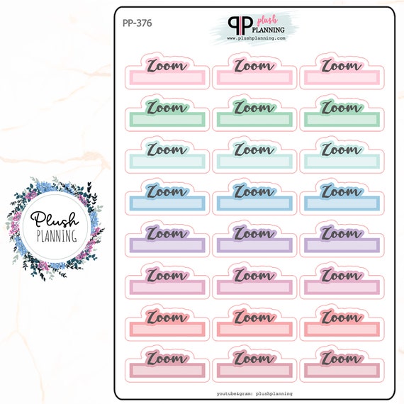 Zoom Script Stickers Perfect for Any Planner White or Clear Matte