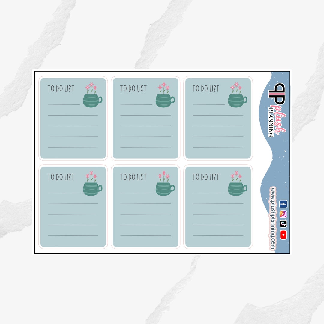 Topic List Sticker To Do List Plant Stickers, Journal Planner Stickers (removable Matte ...