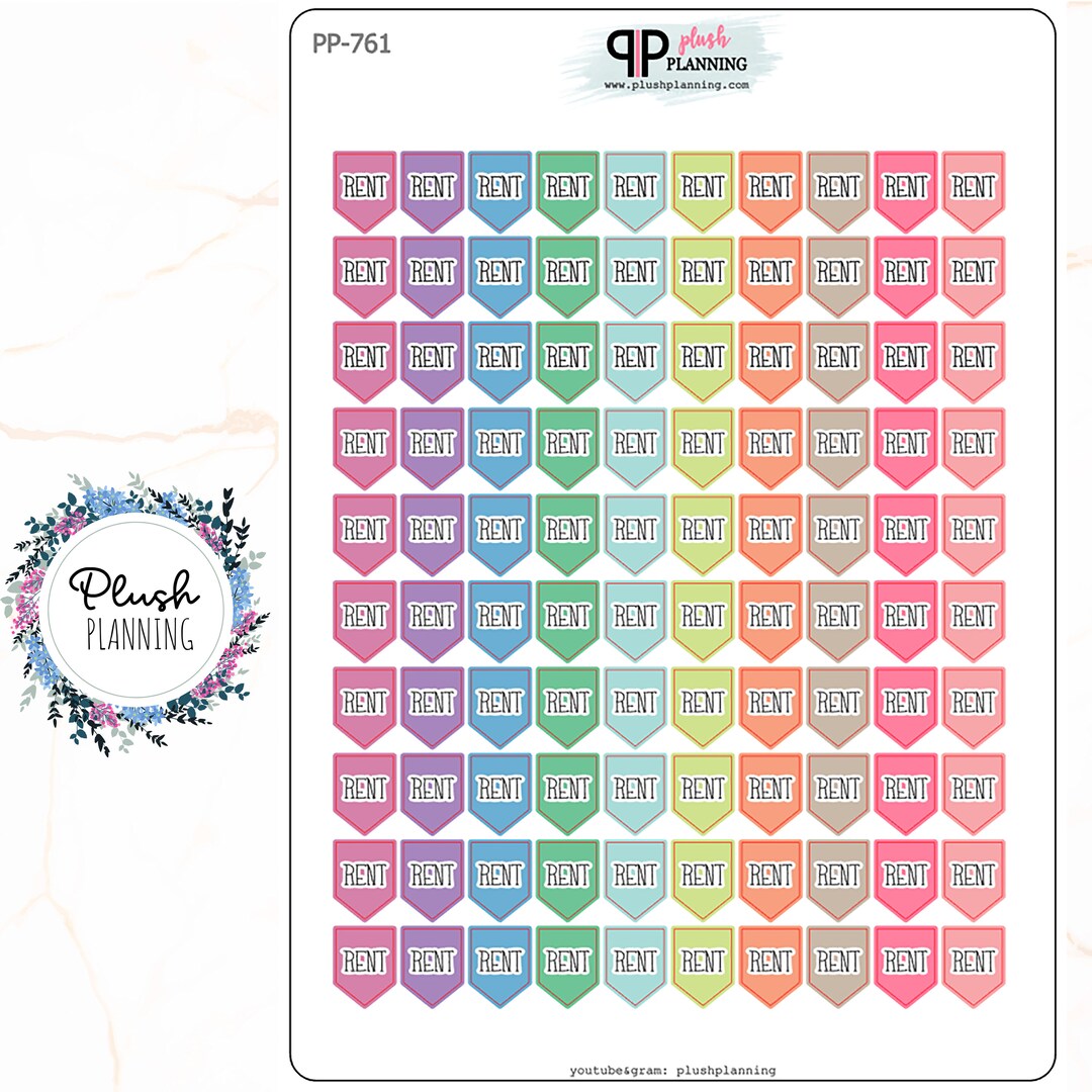 Creative Rent Me Stickers Rent Flags Planner Stickers, Functional Stickers, Plush Planning - Etsy