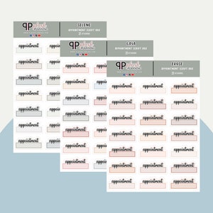 Appointment Script Box Planner Stickers, Minimalist Collection, Functional Stickers, Plush Planning