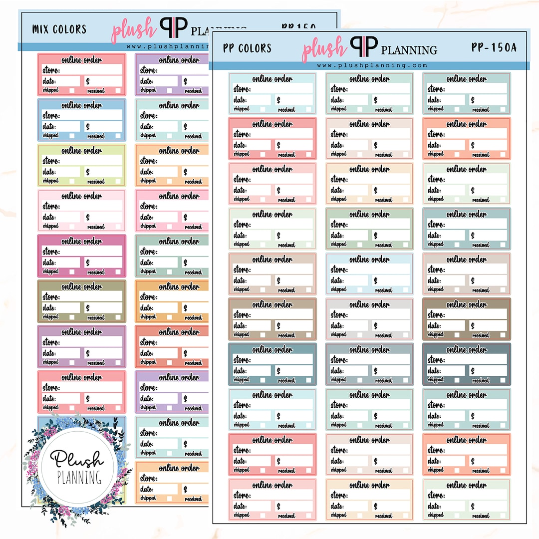 Online Order Planner Stickers, Removable Matte - Etsy