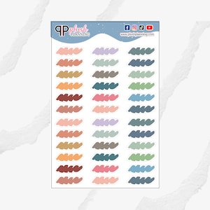 Writable Wide Brush Strokes Inspired Label Planner Stickers, Plush Planning Colors, Removable Stickers