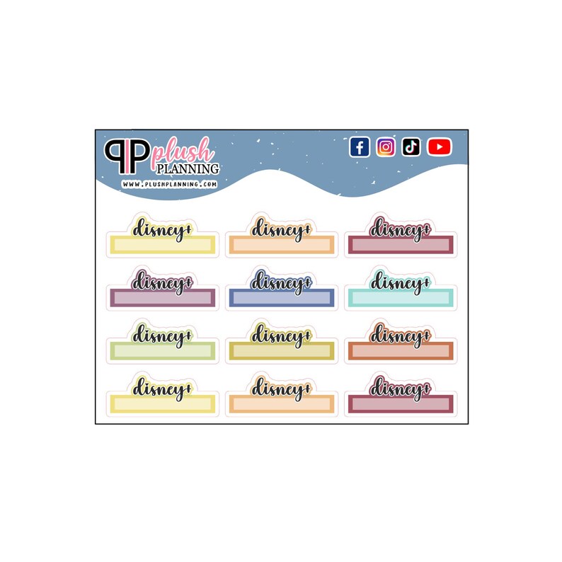 Disney Plus Script Box Tracker Planner Stickers, Writable Functional ...