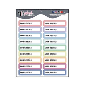 Violin Lesson Label Tracker Planner Stickers, Writable Functional Stickers, Label Tracker, Minis by Plush Planning
