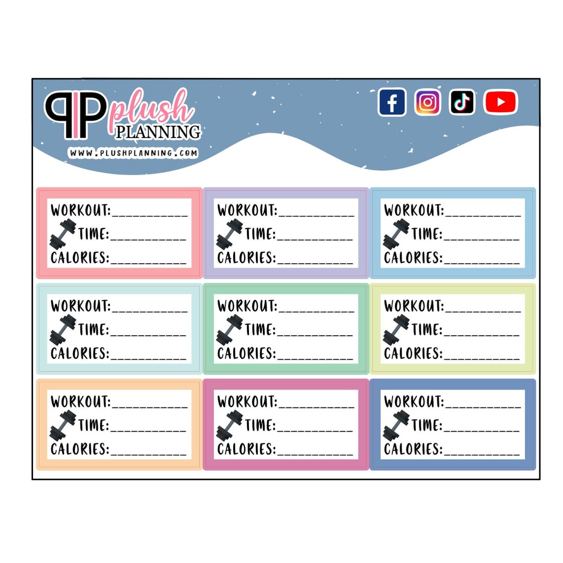 Workout Tracking Half Box Planner Stickers, Functional Planner Stickers ...