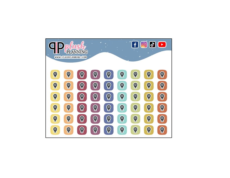 Travel Planner Stickers, Location Icon Stickers, Itty Bitty Trackers - Etsy