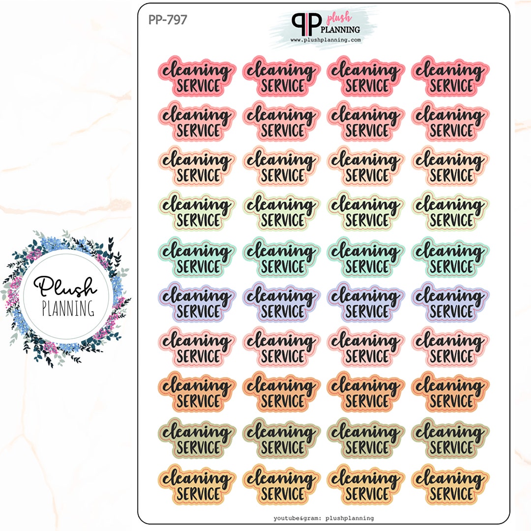 Cleaning Service Script Planner Stickers - Etsy