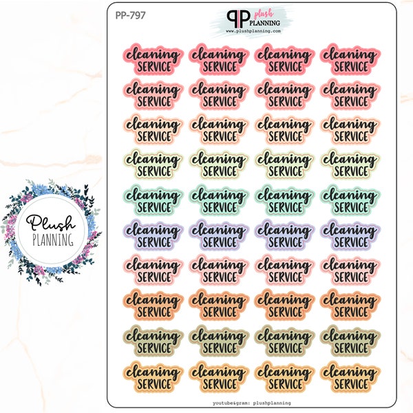 Cleaning Service Script Planner Stickers