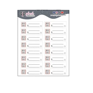 Bill Due-stickers met pictogramplannerstickers, beschrijfbare functionele plannerstickers, Bill Due Budget-stickers, minis van pluche planning