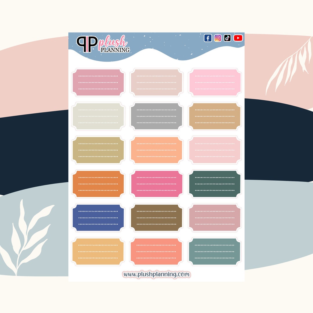 Lined Box Deco Scrapbooking Planner Stickers - Etsy