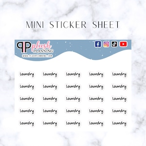 Wäsche Script Planner Stickers, Minis Kollektion, Plüschi Plannern