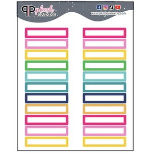 Writable White Label Box Planner Stickers - Emily Ley Simplified Color, Scrapbooking Stickers, Journaling Stickers, Planners