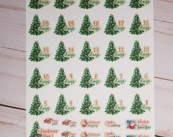 Weihnachten Countdown Planner Aufkleber, Merry Christmas Stickers